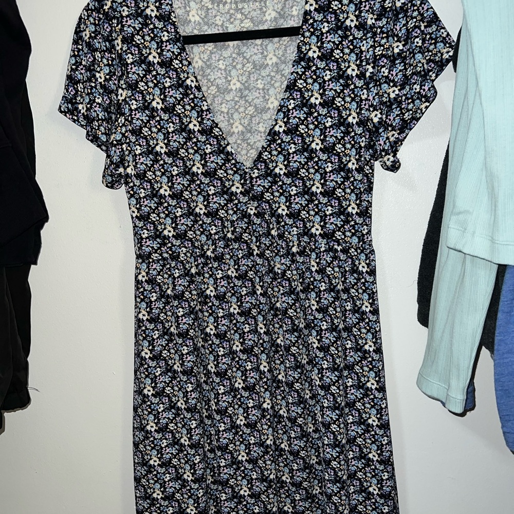 Aeropostale Black and White Floral Midi Dress
